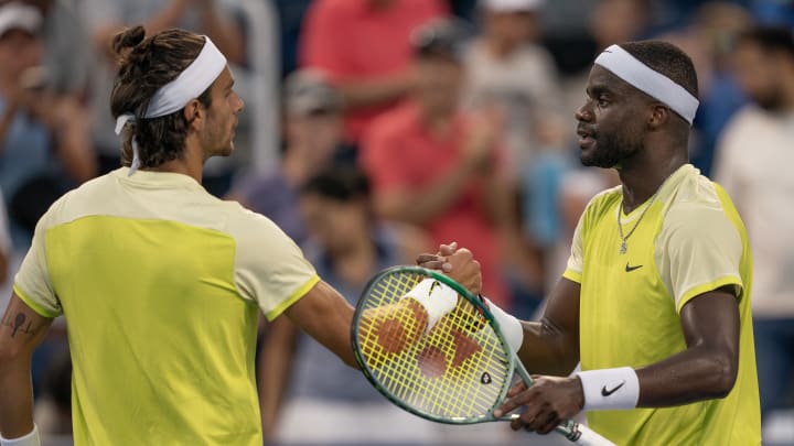 Frances Tiafoe hit Lorenzo Musetti with a popular celebration.