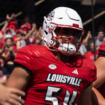 The Louisville Cardinals take the field ahead of their game on Saturday, Sept. 7, 2024 at L&N Federal Credit Union Stadium in Louisville, Ky.