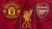 The Club Badges of Arsenal, Liverpool and Manchester United