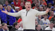 Illinois head coach Brad Underwood is shown during the second half of their second round NCAA men’ s basketball tournament game Sunday, March 23, 2025 at Fiserv Forum in Milwaukee, Wisconsin. Kentucky beat Illinois 84-75.