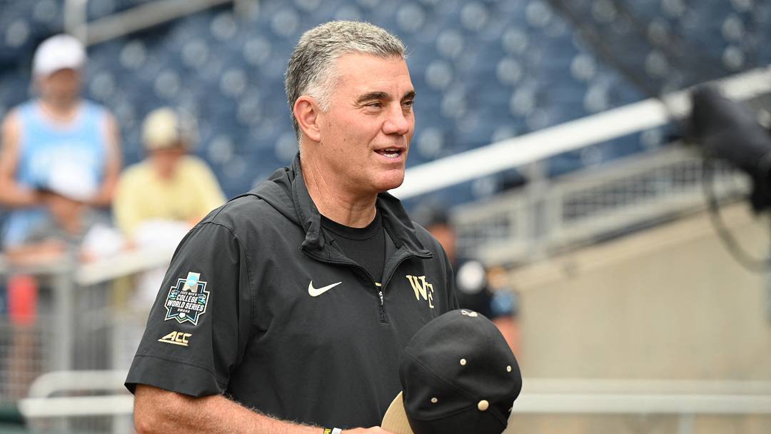 Jun 17, 2023; Omaha, NE, USA; Wake Forest Demon Deacons head coach Tom Walter on the field before a game against the Stanford Cardinal at Charles Schwab Field Omaha. Mandatory Credit: Steven Branscombe-USA TODAY Sports Jun 17, 2023; Omaha, NE, USA; Wake Forest Demon Deacons head coach Tom Walter on the field before a game against the Stanford Cardinal at Charles Schwab Field Omaha. Mandatory Credit: Steven Branscombe-USA TODAY Sports