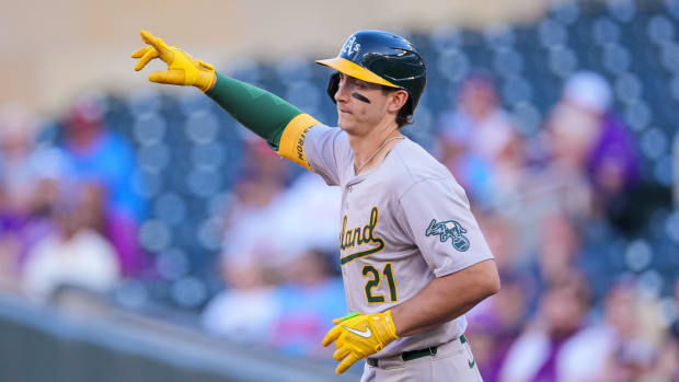 Oakland A's first baseman Tyler Soderstrom