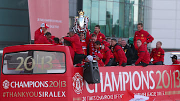 Manchester United celebrated the 2013 Premier League title with an open-top bus parade