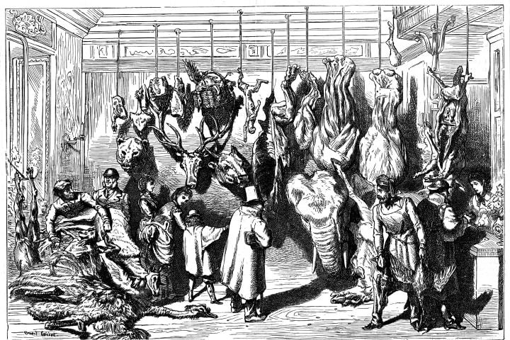 'An English butcher's, Boulevard Haussmann', Paris, 1871.