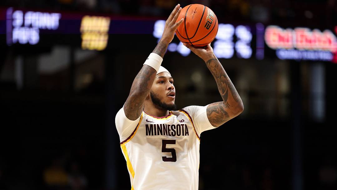 Dec 14, 2025; Minneapolis, Minnesota, USA; Minnesota Golden Gophers forward Jaylen Crocker-Johnson (5) shoots the ball against the Texas Southern Tigers during the first half at Williams Arena. Mandatory Credit: Matt Krohn-Imagn Images Dec 14, 2025; Minneapolis, Minnesota, USA; Minnesota Golden Gophers forward Jaylen Crocker-Johnson (5) shoots the ball against the Texas Southern Tigers during the first half at Williams Arena. Mandatory Credit: Matt Krohn-Imagn Images