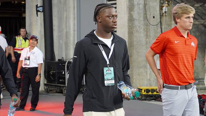 Ohio State commitment Jamier Brown was in attendance at the Ohio State football game against Minnesota at Ohio Stadium in Columbus, Ohio, on Oct. 4, 2025.