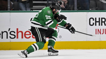 Dec 21, 2023; Dallas, Texas, USA; Dallas Stars center Matt Duchene (95) celebrates after he scores