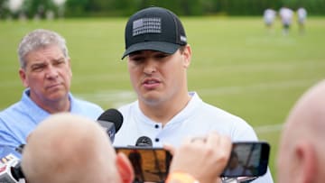 Cincinnati Bengals Trey Hendrickson speaks at a press conference after practice.