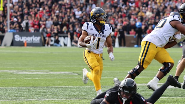 West Virginia University running back Jahiem White