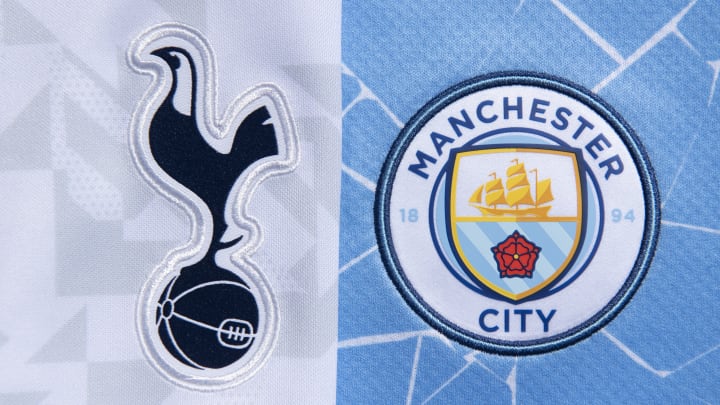 The Club Badges of Tottenham Hotspur and Manchester City