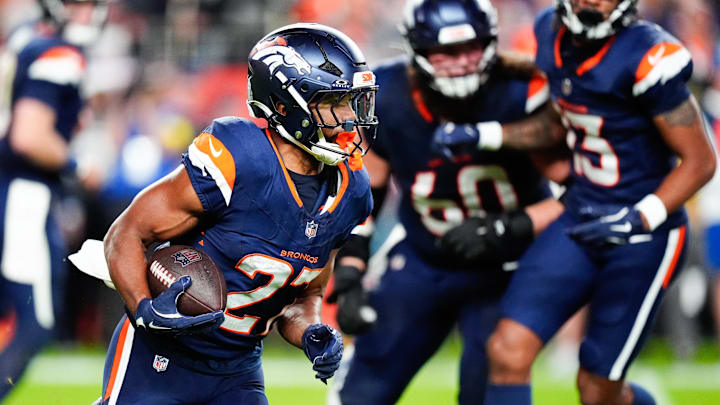 Denver Broncos running back J.K. Dobbins is a great prop target in Week 6. 