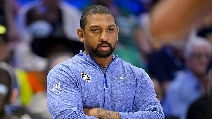 Jun 20, 2026; Arlington, Texas, USA; Chicago Sky head coach Tyler Marsh looks on during the first half between the Dallas Wings and the Chicago Sky at College Park Center. Mandatory Credit: Jerome Miron-Imagn Images
