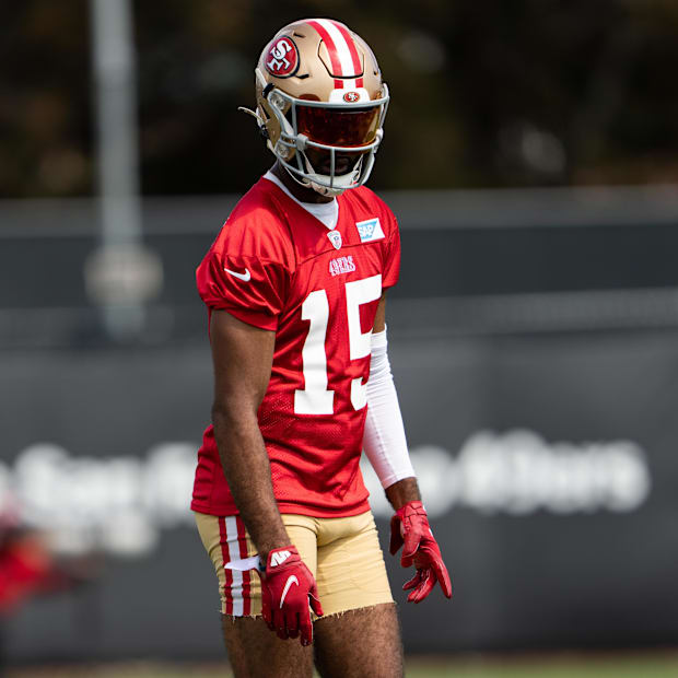 San Francisco 49ers cornerback Deommodore Lenoir (2) takes a break from drills during an OTA at Levi's Stadium.