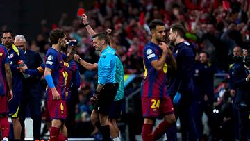 Le FC Barcelone est l'une des équipes qui prend le plus de cartons rouges en Ligue des Champions.