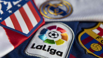 The La Liga Logo with the Atlético Madrid, Real Madrid and FC Barcelona Club Badges