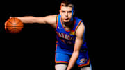 Nikola Topic is pictured during the Thunder media day at the Paycom Center in Oklahoma City, on Monday, Sept. 30, 2024.