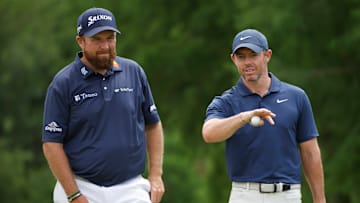 Shane Lowry and Rory McIlroy during the third round of the 2024 Zurich Classic of New Orleans at TPC Louisiana