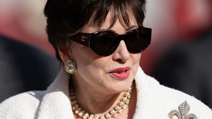 November 27, 2022; Santa Clara, California, USA; New Orleans Saints owner Gayle Benson before the game against the San Francisco 49ers at Levi's Stadium. Mandatory Credit: Kyle Terada-USA TODAY Sports