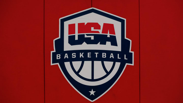 Oct 6, 2018; Colorado Springs, CO, USA; A general view of the USA Basketball logo at the U.S. Olympic Training Center. Mandatory Credit: Isaiah J. Downing-USA TODAY Sports