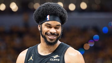 May 9, 2025; Indianapolis, Indiana, USA; Cleveland Cavaliers center Jarrett Allen (31) during game three of the second round for the 2025 NBA Playoffs against the Indiana Pacers at Gainbridge Fieldhouse. Mandatory Credit: Trevor Ruszkowski-Imagn Images