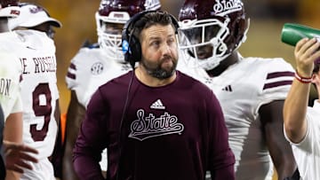 Mississippi State Bulldogs defensive coordinator Coleman Hutzler against the Arizona State Sun Devils at Mountain America Stadium. 