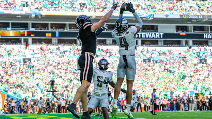 With Christian Gonzalez making plays in the Super Bowl and Brandon Finney locking stuff down in the Big Ten, the Ducks are hunting their next long, athletic cornerback.