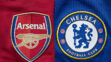 Ilustrasi logo Arsenal dan Chelsea