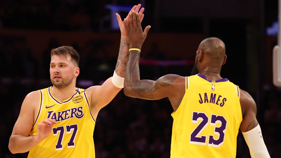 Lakers stars Luka Doncic and LeBron James will compete on Christmas Day with their team for the 27th straight year. | Jason Parkhurst-Imagn Images