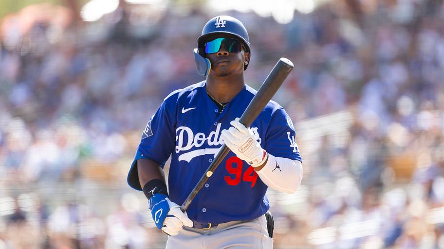 Los Angeles Dodgers outfielder Zyhir Hope in spring training