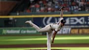Aug 13, 2025; Houston, Texas, USA; Houston Astros starting pitcher Hunter Brown (58) pitches against the Boston Red Sox  in the second inning at Daikin Park. 