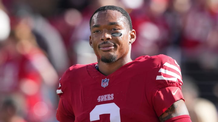 Nov 19, 2023; Santa Clara, California, USA; San Francisco 49ers cornerback Deommodore Lenoir (2) before the game against the Tampa Bay Buccaneers at Levi's Stadium. Mandatory Credit: Darren Yamashita-USA TODAY Sports