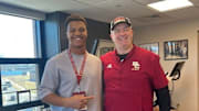 2026 RB Henry Ohlinger alongside Boston College head coach Bill O'Brien