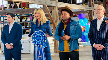 Blue Ribbon Baking Championship judges and host