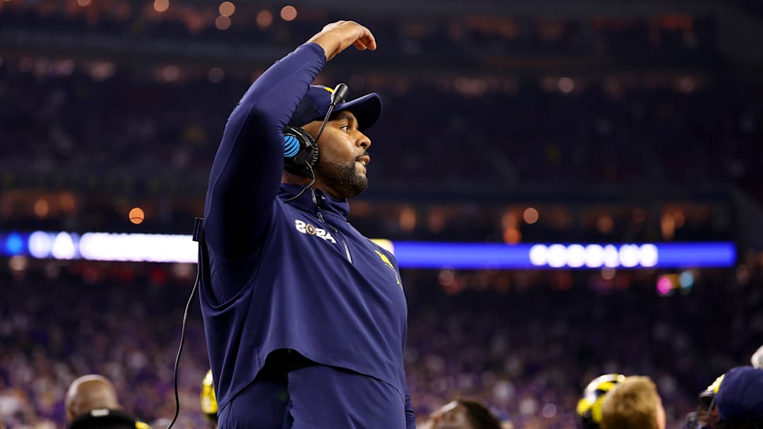 Sherrone Moore, 2024 CFP National Championship, Michigan v Washington