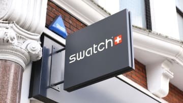 Swatch store sign on building exterior
