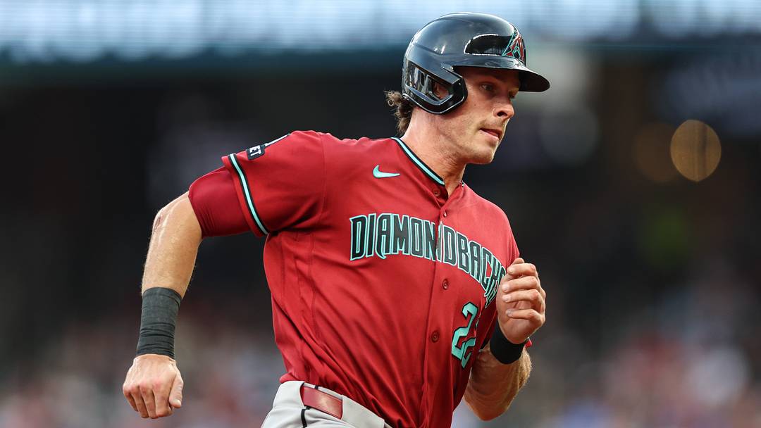 Aug 15, 2026; Cumberland, Georgia, USA; Arizona Diamondbacks left fielder Max Kepler (22) rounds third base before scoring a run against the Atlanta Braves in the second inning at Truist Park. Mandatory Credit: Colin Hubbard-Imagn Images