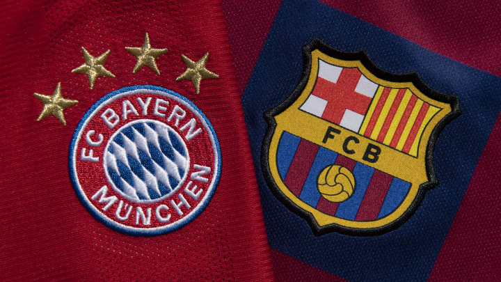 The FC Bayern Munich and FC Barcelona Club Badges