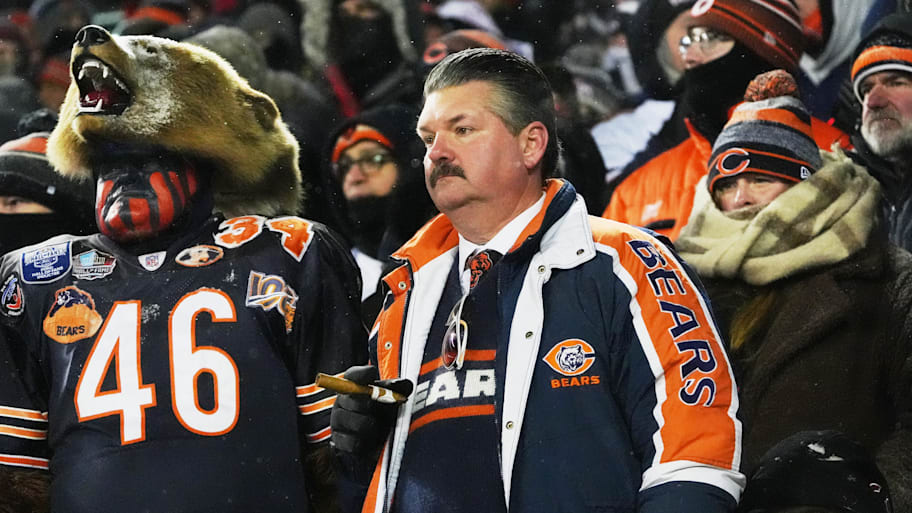 Bears fans at a cold home playoff game.