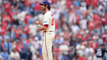 Apr 19, 2025: Philadelphia Phillies relief pitcher Jordan Romano (68) looks on against the Miami Marlins in the ninth inning at Citizens Bank Park. 