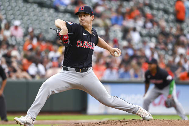 Logan Allen throws a pitch 