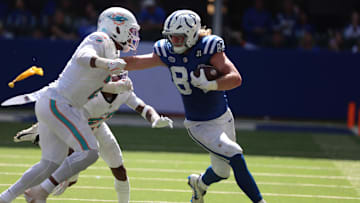 Indianapolis Colts tight end Tyler Warren. Mandatory Credit: Trevor Ruszkowski-Imagn Images