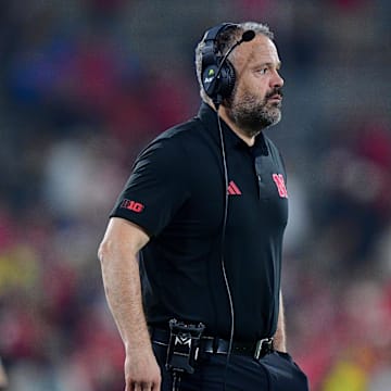 Nebraska Cornhuskers head coach Matt Rhule watches game action against the UCLA Bruins during the second half at the Rose Bowl. 