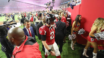 Atlanta Falcons quarterback Matt Ryan after being defeated by the New England Patriots 34-28 in overtime in Super Bowl LI