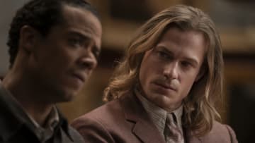 Jacob Anderson as Louis De Point Du Lac and Sam Reid as Lestat De Lioncourt - Interview with the Vampire _ Season 4, Episode 4 - Photo Credit: Larry Horricks/AMC