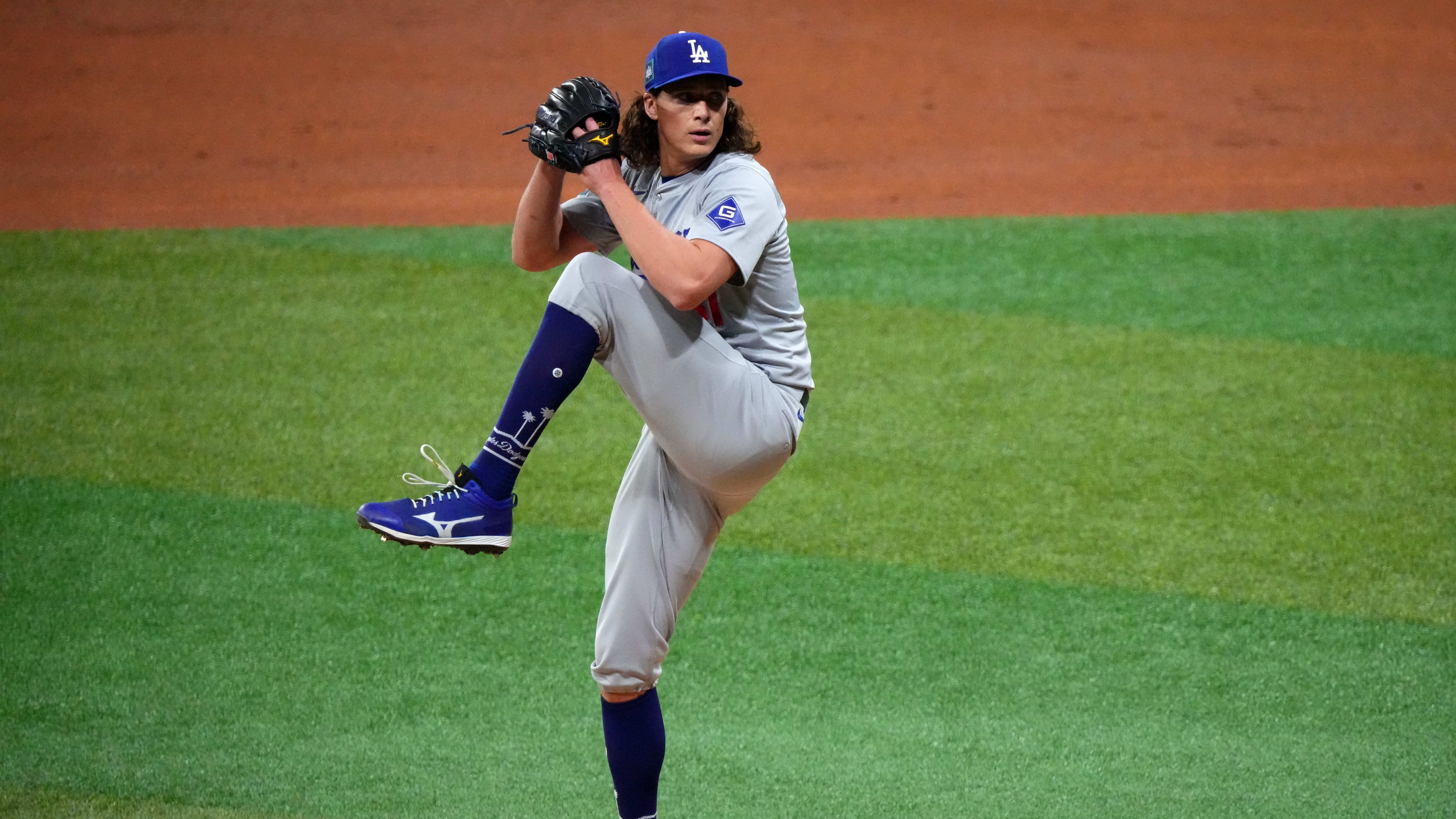 Los Angeles Dodgers starting pitcher Tyler Glasnow faces the San Diego Padres in the 2024 Seoul Series.