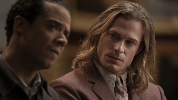 Jacob Anderson as Louis De Point Du Lac and Sam Reid as Lestat De Lioncourt - Interview with the Vampire _ Season 4, Episode 4 - Photo Credit: Larry Horricks/AMC