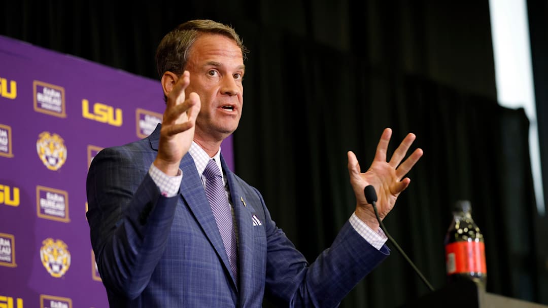 LSU Football Hosts Press Conference Introducing New Head Coach Lane Kiffin