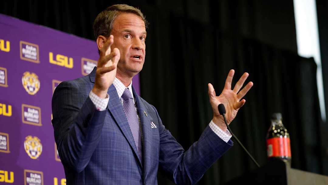 LSU Football Hosts Press Conference Introducing New Head Coach Lane Kiffin LSU Football Hosts Press Conference Introducing New Head Coach Lane Kiffin