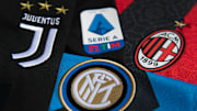 I loghi di Milan, Inter e Juventus