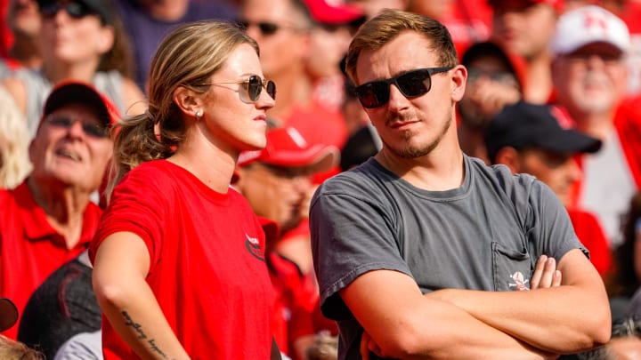 Sep 23, 2023; Lincoln, Nebraska, USA; Nebraska Cornhuskers fans react after a call during the third quarter against the Louisiana Tech Bulldogs at Memorial Stadium.